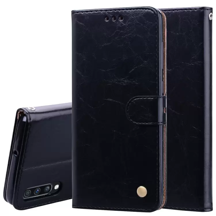 Nahkakotelo Samsung Galaxy A70 (musta)