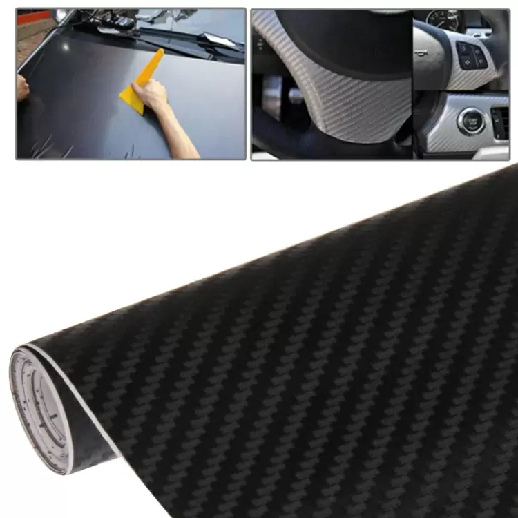 3D Carbon -tarra PVC, 127 x 50 cm (Musta)