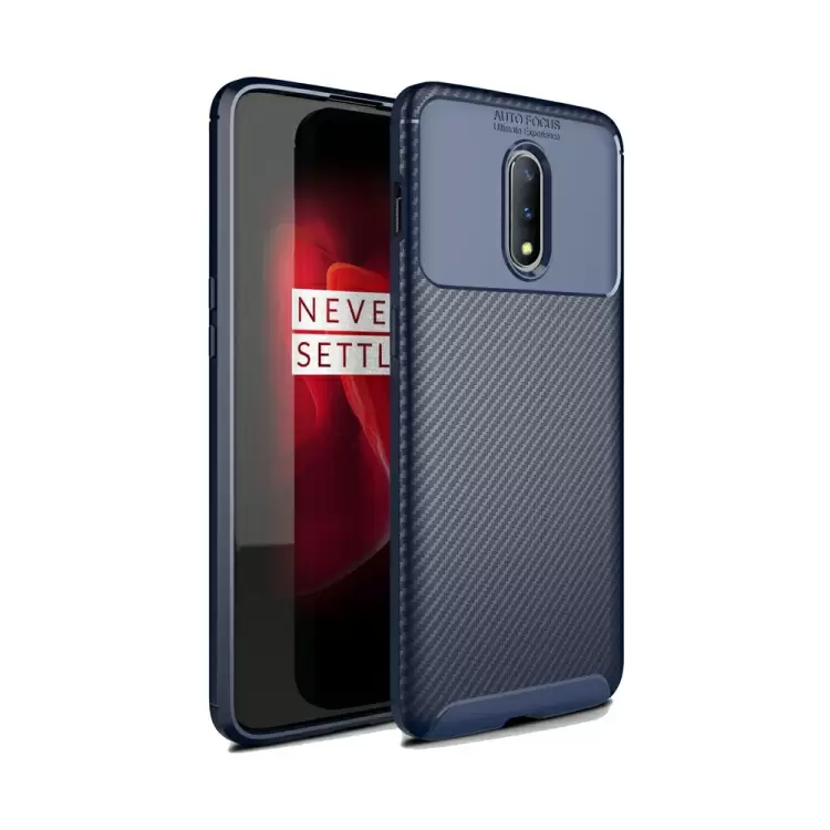 OnePlus 7 Pro hiilikuitu suojakuori (sininen)