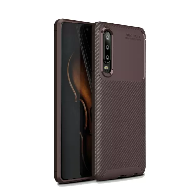 Huawei P30 hiilikuitu suojakuori (ruskea)