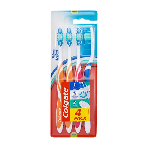Colgate Triple Action hammasharja, Medium, 4 kpl