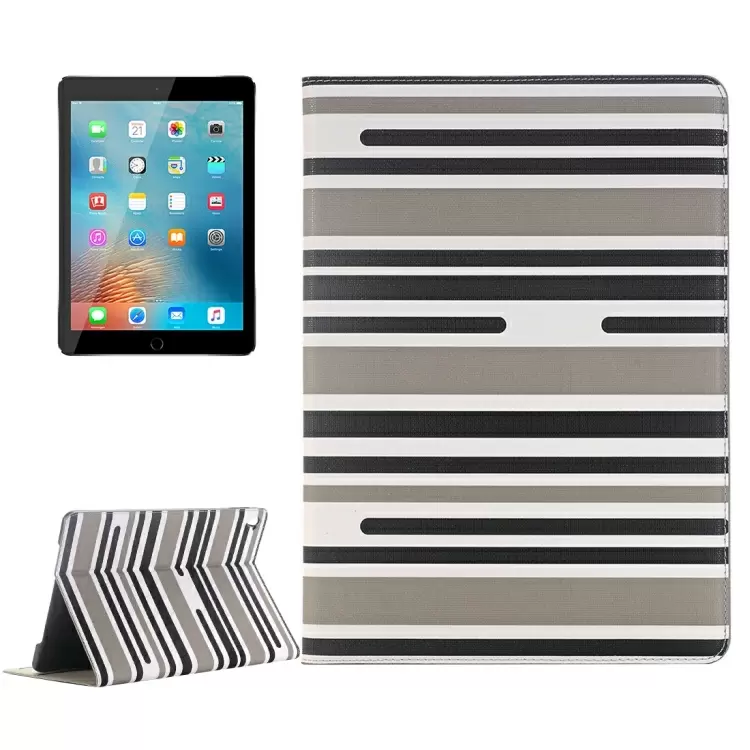 iPad Pro 9.7” vaakatasoon käännettävä nahkakotelo korttipaikoilla ja lompakolla (Harmaa)