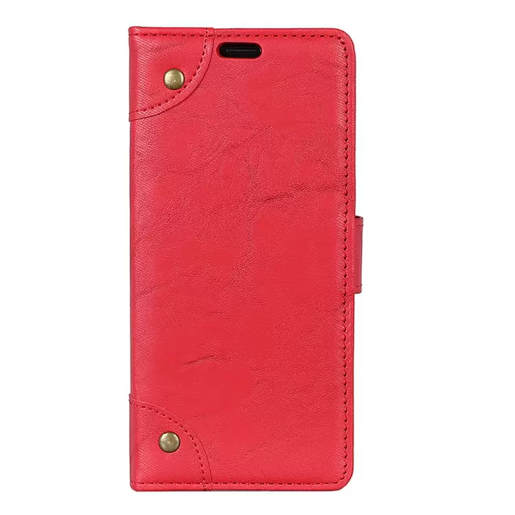 Nokia 7.1 nahkainen suojakotelo lompakolla (Punainen)
