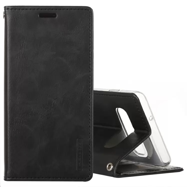 Samsung Galaxy S10 nahkainen suojakotelo (musta)