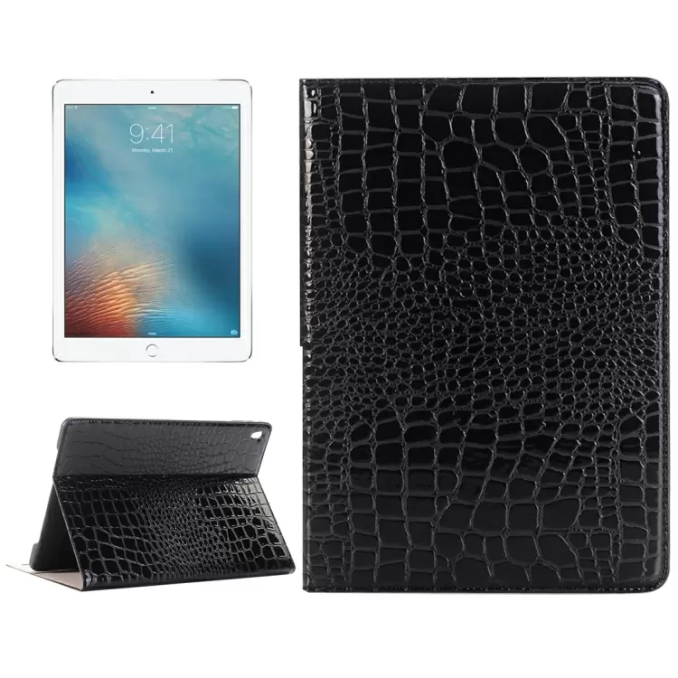 iPad Pro 9.7” käännettävä nahkakotelo korttipaikoilla (Musta)
