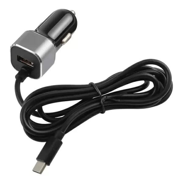 1.5m 2-in-1 USB-C / Type-C 2.4A ja USB-autolaturisovitin Nintendo Switchille