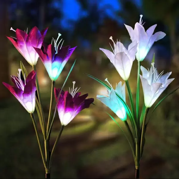 Lily Flower Shape IP55 LED-ulkovalo, 2 kpl 