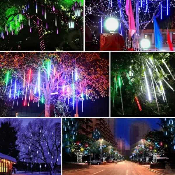 8kpl Meteor Rain LED-sisustusvaloja (Valkoinen)-30 cm