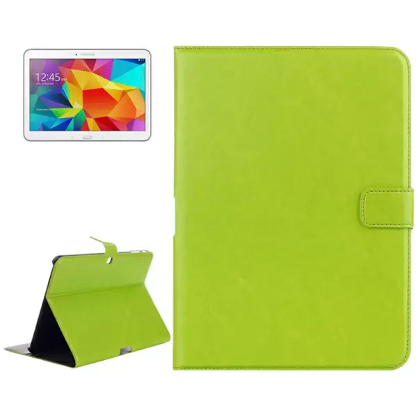 Crazy Horse Texture Flip Leather Case with Credit Card Slots & Holder for Samsung Galaxy Tab 4 10.1 / SM-T530 (Green)