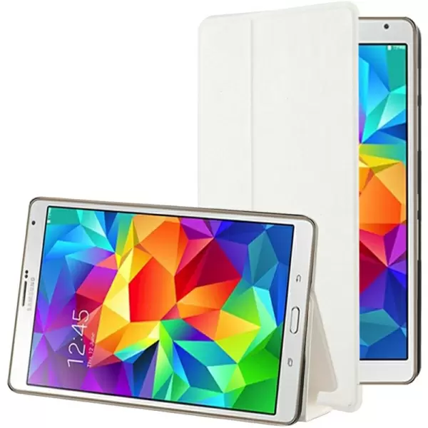 Frosted Texture Flip Leather Case with Holder for Samsung Galaxy Tab S 8.4 / T700 (White)