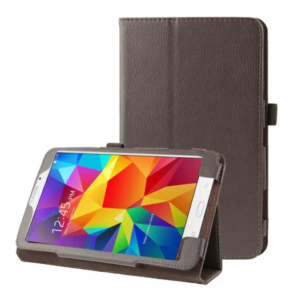 Litchi Texture Flip Leather Case with Holder for Samsung Galaxy Tab 4 8.0 / T330 (Brown)