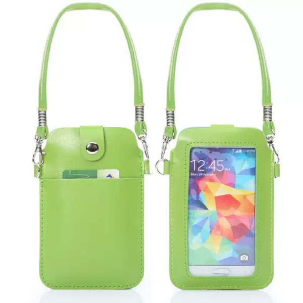 Universal Leather Cellphone Case bag pouch with Fullscreen Touch for iPhone 6 & 5 / Samsung S5 / G900 / i9500 / i9300 / i9250 / i8750(Green)