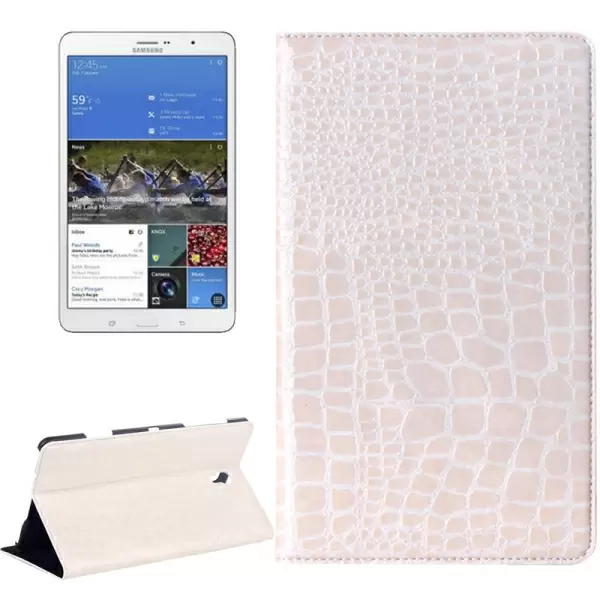 Crocodile Texture Flip Leather Case with Holder for Samsung Galaxy Tab S 8.4 / T700(Beige)