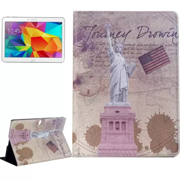 Statue of Liberty Pattern Flip Leather Case with Holder for Samsung Galaxy Tab S 10.5 / T800