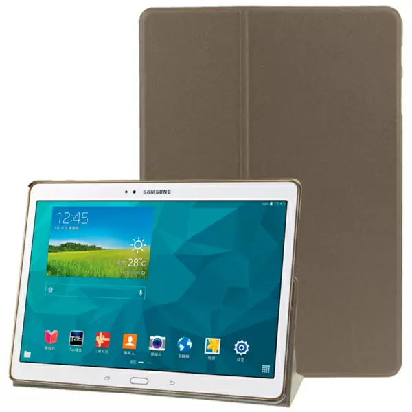 Frosted Texture Flip Leather Case with Holder for Samsung Galaxy Tab S 10.5 / T800 (Coffee)