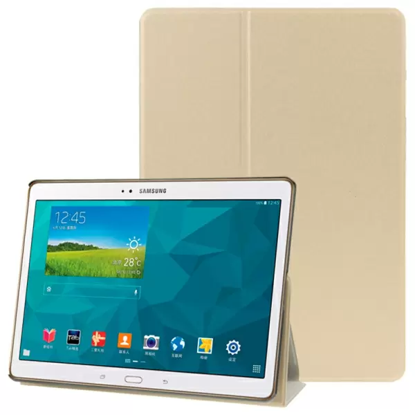 Frosted Texture Flip Leather Case with Holder for Samsung Galaxy Tab S 10.5 / T800(Gold)