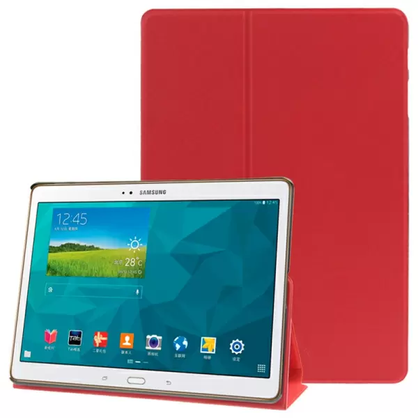 Frosted Texture Flip Leather Case with Holder for Samsung Galaxy Tab S 10.5 / T800 (Red)