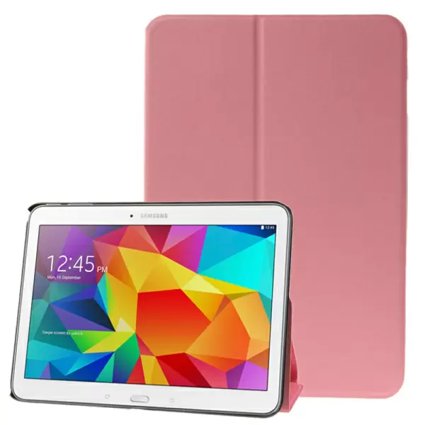 Frosted Texture Flip Leather Case with Holder for Samsung Galaxy Tab 4 10.1 / SM-T530 (Pink)