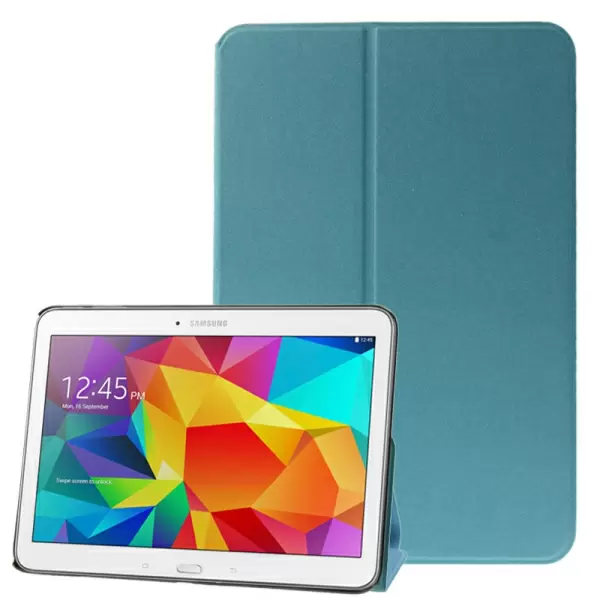 Frosted Texture Flip Leather Case with Holder for Samsung Galaxy Tab 4 10.1 / SM-T530 (Blue)