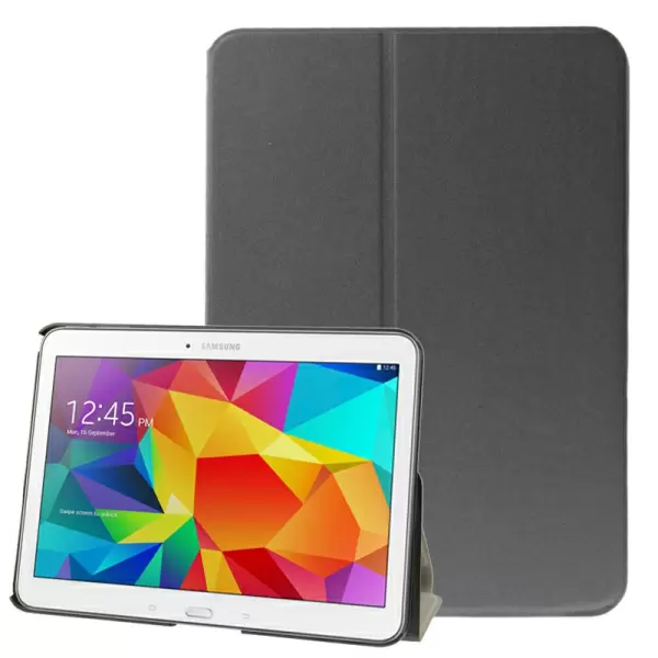 Frosted Texture Flip Leather Case with Holder for Samsung Galaxy Tab 4 10.1 / SM-T530 (Grey)