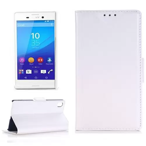 Nahkainen suojakotelo Sony Xperia M4 Aqua, valkoinen