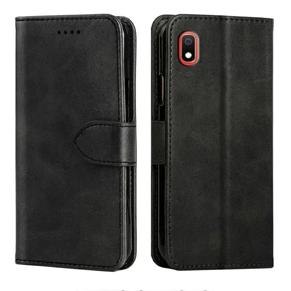 Nokia 5.1 Plus nahkainen suojakotelo (Musta)