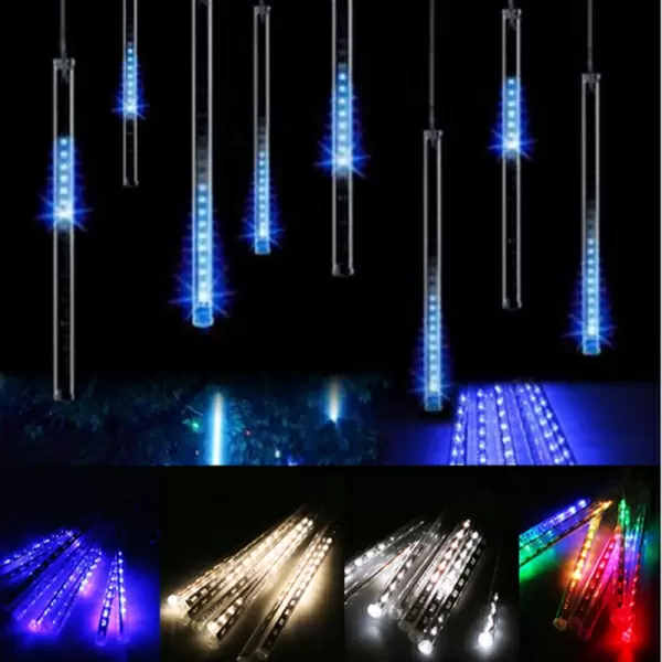 8kpl Meteor Rain LED-sisustusvaloja sininen 30 cm