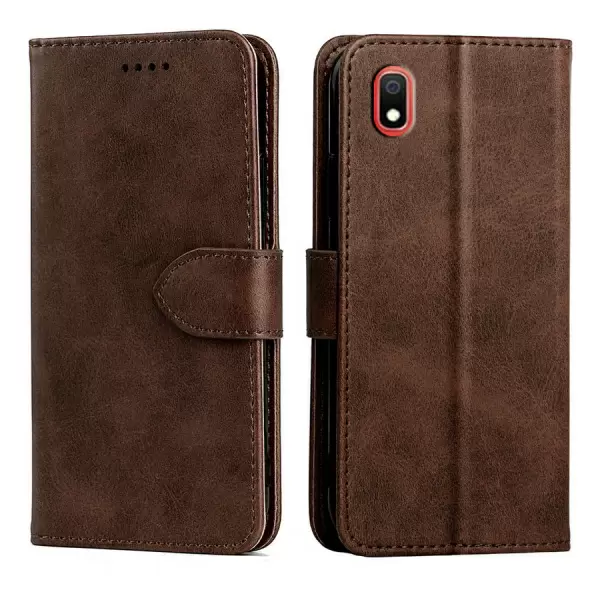 Nokia 5.1 Plus nahkainen suojakotelo (Musta)
