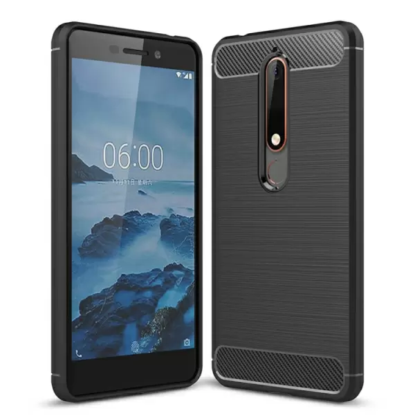 Nokia 6 (2018)/ 6.1 hiilikuitu suojakuori, musta