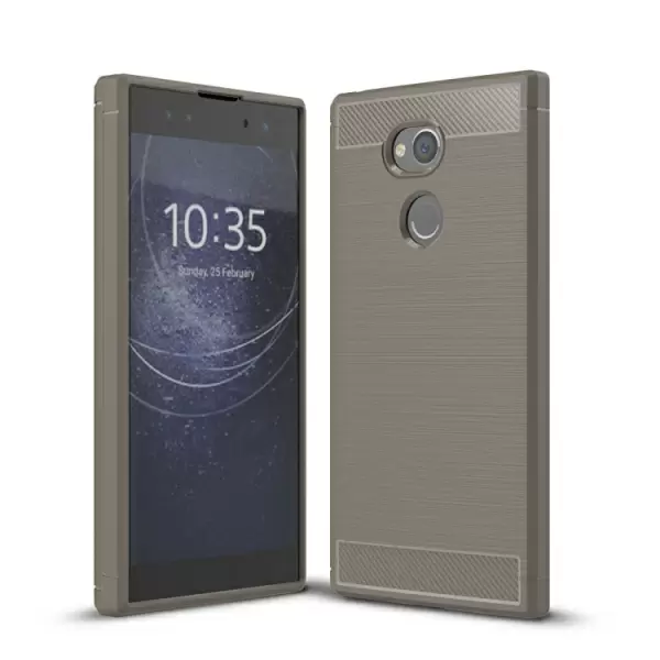 Sony Xperia XA2 TPU-suojakansi, harjattu hiilikuitu (Harmaa)
