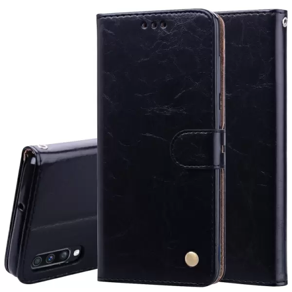 Nahkakotelo Samsung Galaxy A70 (musta)