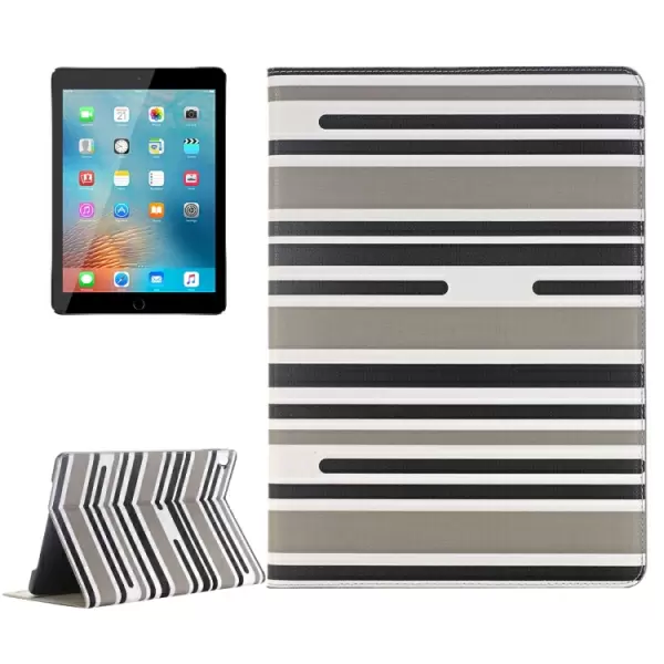 iPad Pro 9.7” vaakatasoon käännettävä nahkakotelo korttipaikoilla ja lompakolla (Harmaa)