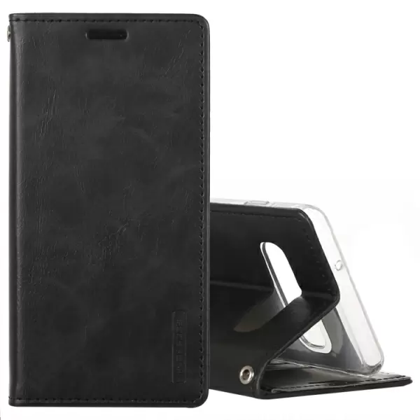 Samsung Galaxy S10 nahkainen suojakotelo (musta)