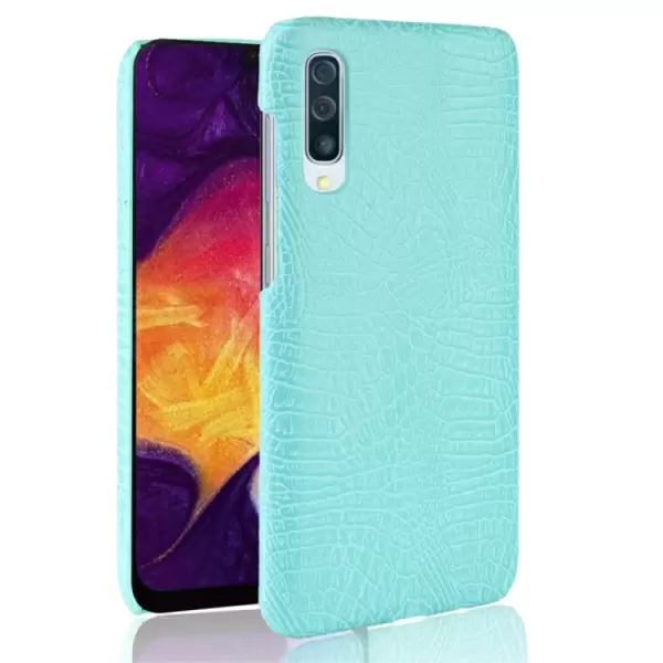 Samsung Galaxy A50 PC + PU-kotelo, krokotiilikuvio (Vihreä)