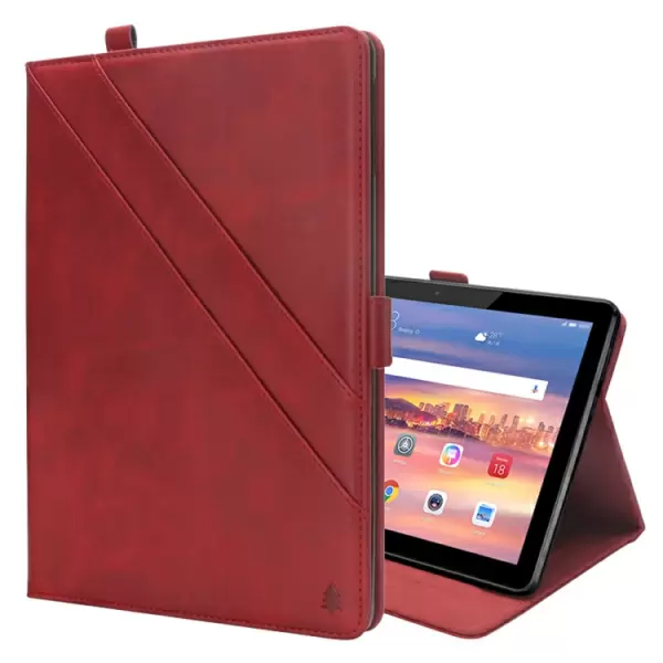 Huawei MediaPad T5 10.1 nahkakotelo kynäpaikalla (Punainen)