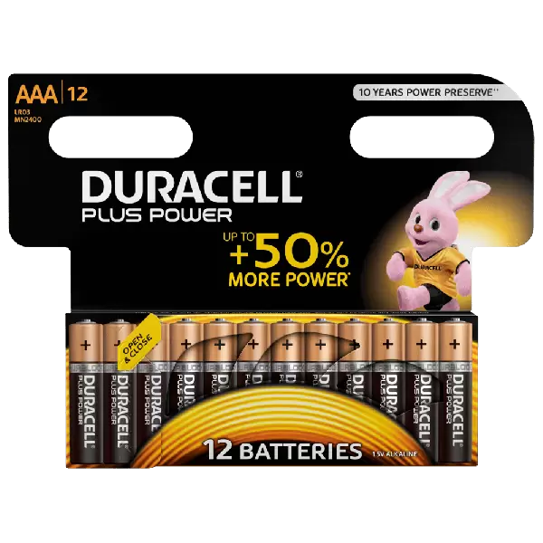 Duracell Plus Power paristot AAA, 12 kpl