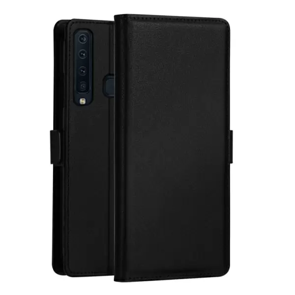 Samsung Galaxy A9 (2018) nahkainen suojakotelo, Musta