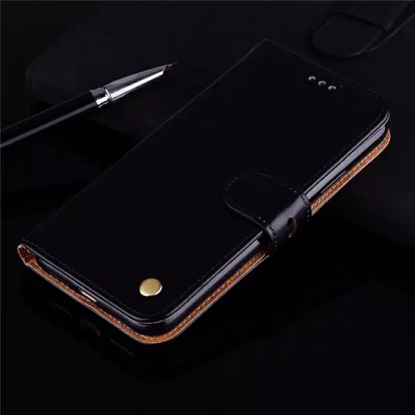 Huawei Honor 9 Lite käännettävä suojakotelo lompakolla (Musta)