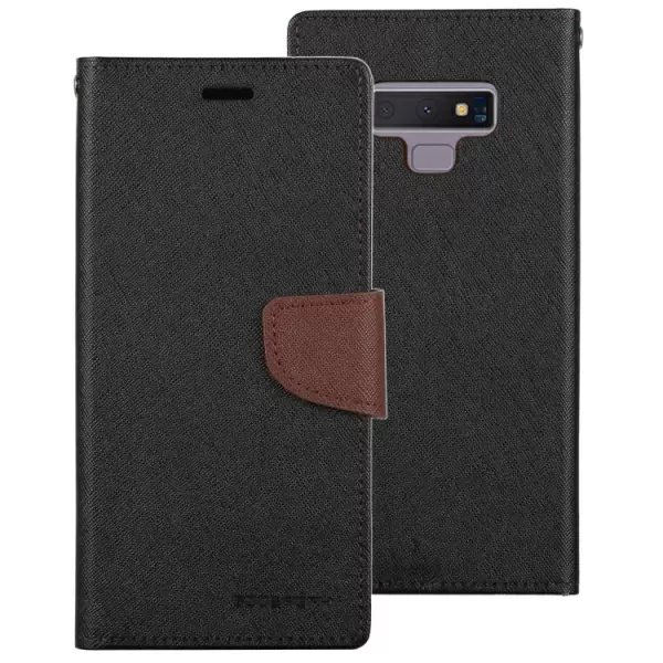 Samsung Galaxy Note 9 nahkakotelo pidikkeellä, korttipaikoilla ja lompakolla (Musta)
