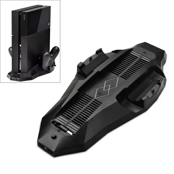 PS4 pelikoneen alusta ja latausasema 