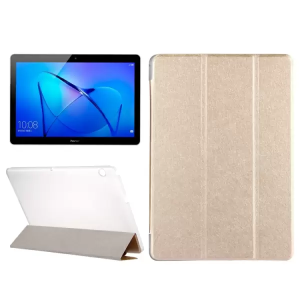Huawei MediaPad T3 10 silkki tekstuurinen suojakotelo (kulta)