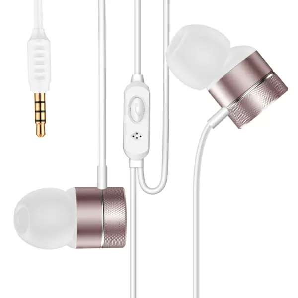 In-Ear stereo nappikuulokkeet, valkoinen/ ruusukulta