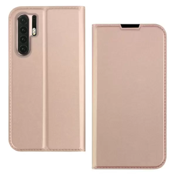 Huawei P30 Pro nahkainen suojakotelo (ruusukulta)