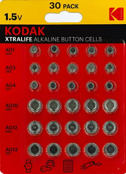 KODAK Nappiparistolajitelma 30 kpl AG1 - CR2032
