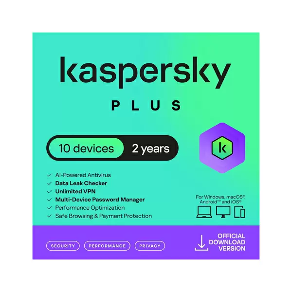 Kaspersky Plus tietoturva 10 laitteelle 24 kk lisenssi