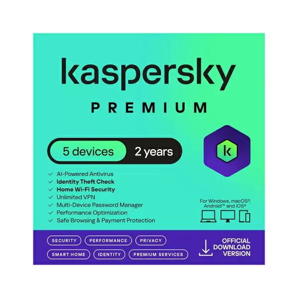Kaspersky Premium 5 laitetta 24 kk lisenssi