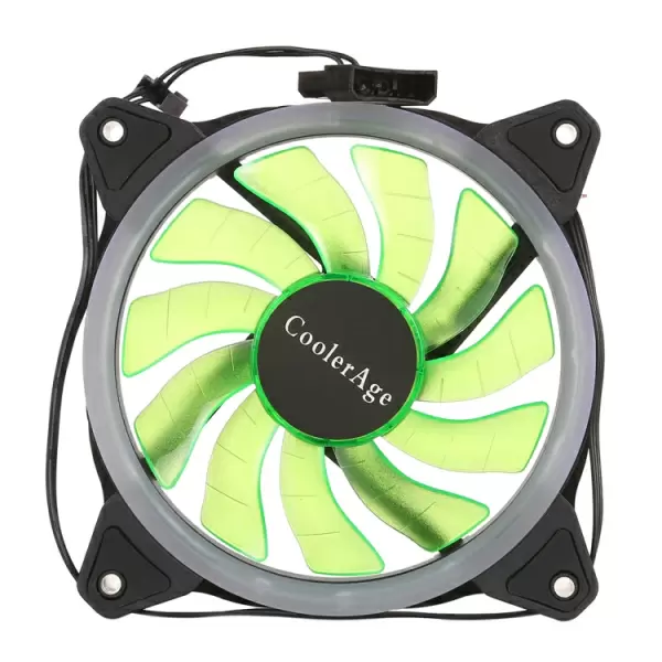 LED 12cm 3-napainen tietokoneen tuuletin (Vihreä valo)