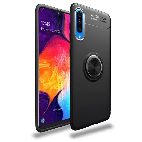 Kotelo Samsung Galaxy A70: lle, pidikkeellä (musta)