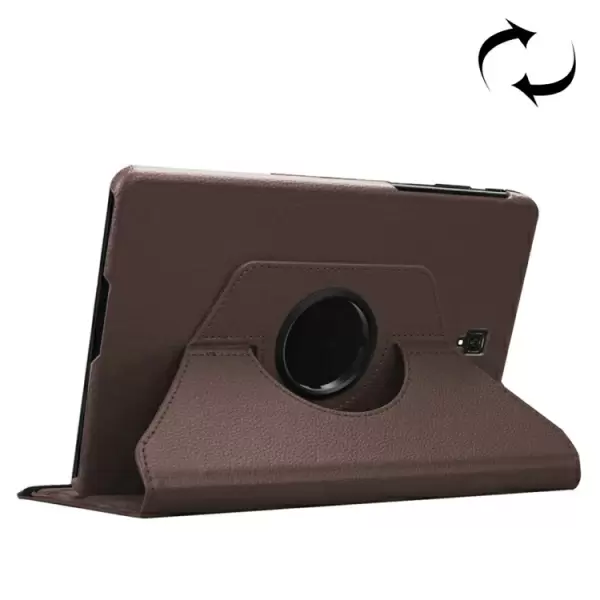 Galaxy Tab S4 Litchi 360 astetta kääntyvä suojakotelo (Ruskea)
