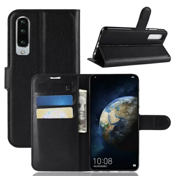Huawei P30 nahkainen suojakotelo (musta)